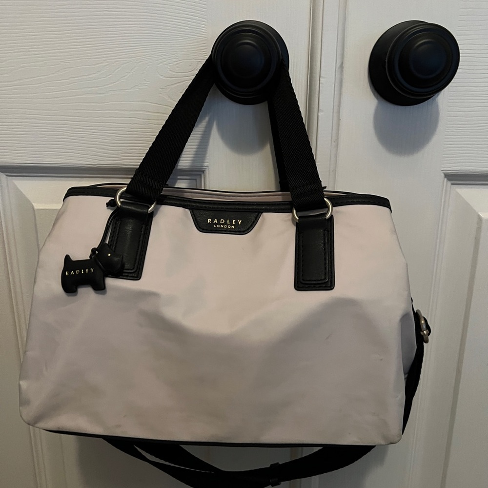 RADLEY LONDON Pale Pink and Black Two-Tone Satchel